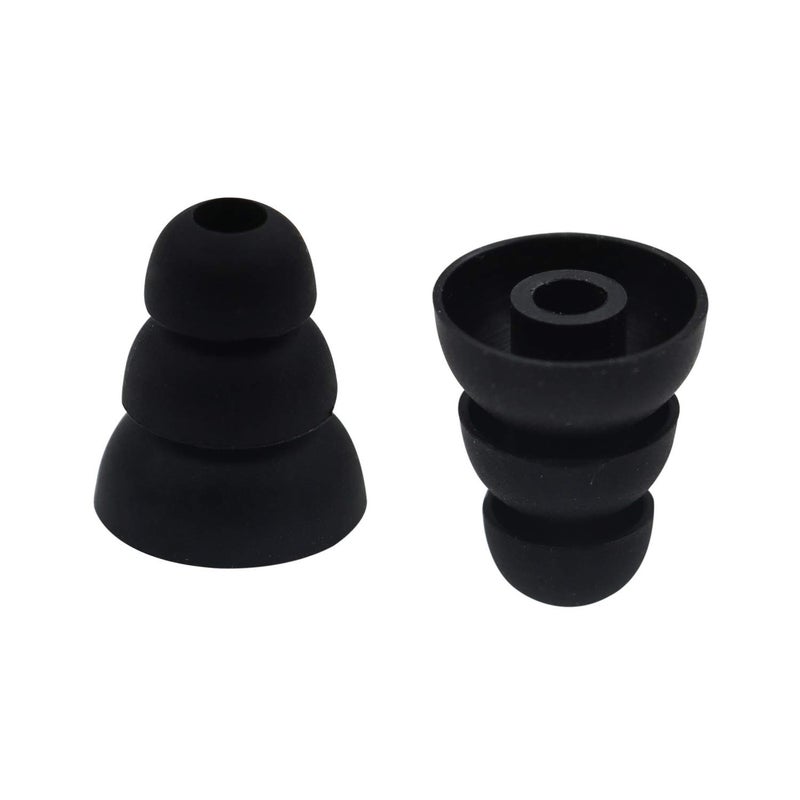 Rayker Three Flange Noise-Isolation Eartips, Soft Silicone Earbud Tips with 3.8mm Connector Hole, Fit Most in-Ear Headphone,Triple, S/M/L Sizes, Black - Image 3